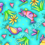 Aqua Bird fabric