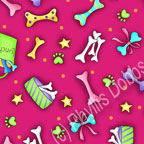 Fuchsia Dog Bone fabric