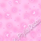 Pink paw print fabric