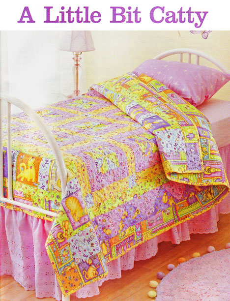 Meow cat fabric quilt
