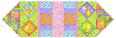 Meow Meow cat fabric table runner
