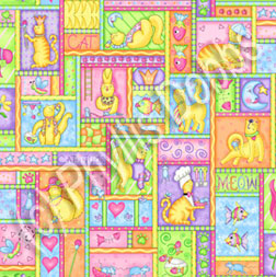 Meow Cat Fabrics Patchwork